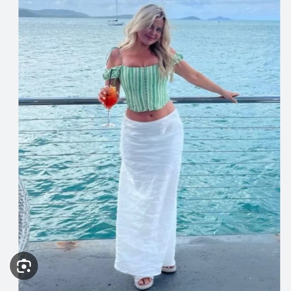 VRG GRL white linen maxi skirt (2 sizes) - Picture 1 of 2